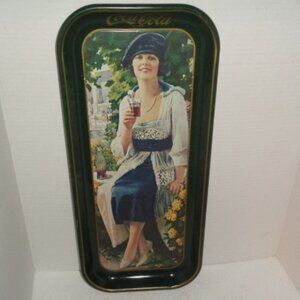 Vintage Coca-Cola Heavy Tin Lithograph Serving Tray 18 x 8"
